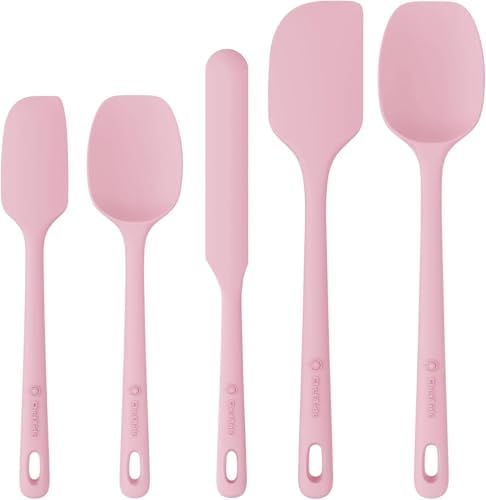 ChefAide 5 Pieces Silicone Spatulas Set, Heat Resistant Rubber Spatula by ChefAide