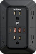 JcBlaon Outlet Extender Surge Protector - 6 Outlet Splitter with 4 USB Ports (2 USB C), Multiple Plug Expander Wall Charger, 3 Sided Multi Plug Wall Adapter Power Strip for Home Office Travel-ETL by JcBlaon