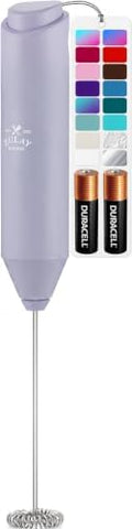 Zulay Kitchen Powerful Milk Frother AA Batteries Included – Ultra Fast Handheld Drink Mixer with Stainless Steel Whisk Stirrer for Coffee, Protein, Matcha & More, Frother Wand Electric Frothmate by ZulayKitchen