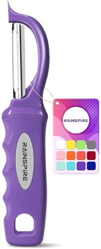 Rainspire Vegetable Peeler Potato Peelers for Kitchen, Sharp Stainless Steel Blades Veggie, Comfortable Handle Fruit Peeler, Carrot Peeler Apple Peeler Dishwasher Safe, Purple, 1-Pack by Rainspire