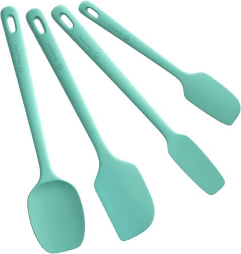 ChefAide 4 Pieces Silicone Spatulas Set, Heat Resistant Rubber Spatula by ChefAide