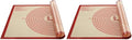 Non-slip Silicone Pastry Mat Extra Large with Measurements 36''By 24'' for Baking Mat, Counter/Dough Rolling/Oven Liner/Fondant/Pie Crust（Red） (Pack of 2) by FolksySuperKitchen