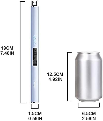 SUPRUS Electric Arc Windproof Flameless USB Lighter Rechargeable Lighter with Safety Lock for Candle BBQ Camping (Blue, 3) - Image 6