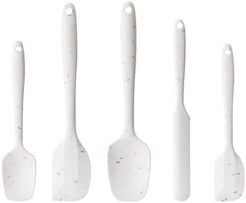 Silicone Spatula Set,5 Piece Food Grade Rubber Spatulas,Candy Color by Hoewina