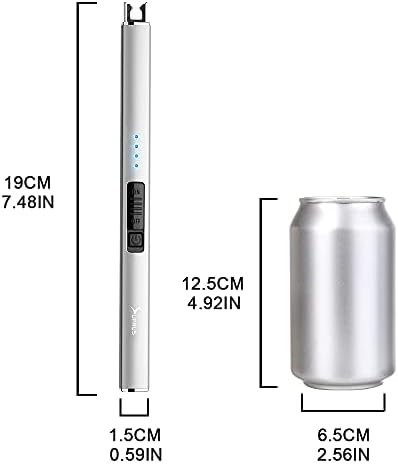 SUPRUS Electric Arc Windproof Flameless USB Lighter Rechargeable Lighter with Safety Lock for Candle BBQ Camping (Silver, 3) - Image 6