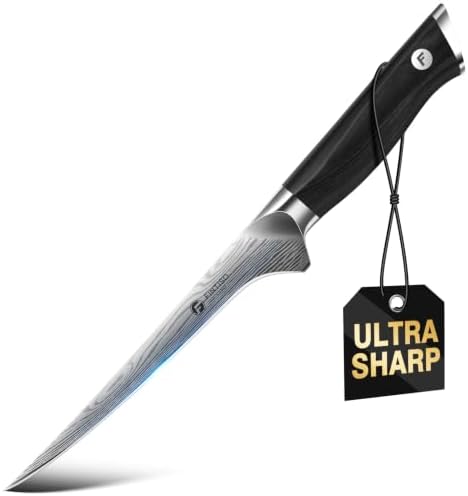 FINTISO Fillet Knife 7 Inch, Super Sharp Japanese Fish Boning Knife by FINTISO