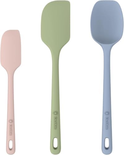 ChefAide 3 Pieces Silicone Spatulas Set, Heat Resistant Rubber Spatula by ChefAide