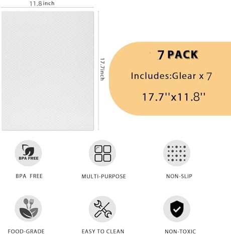 Aiosscd 7PCS Shelf Mats Refrigerator Liners Washable Refrigerator Pads Fridge Mats Drawer Placemats Home Kitchen Gadgets Accessories Organization for Top Freezer(White) - Image 2