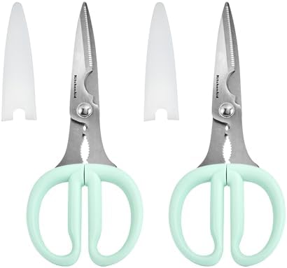 KitchenAid Classic 2-Piece Multipurpose Kitchen Shear Set with Blade Sheath - Spearmint, Herb Stripper, Poultry Shears, Pizza Cutter, Nutcracker by Unknown