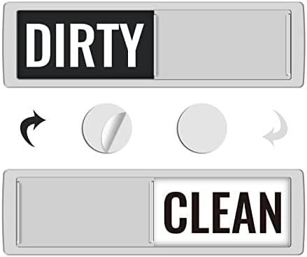 KitchenTour Dishwasher Magnet Clean Dirty Sign, Upgrade Super Strong Clean Dirty Magnet for Dishwasher, Large Text Easy to Read Non-Scratch Magnetic Indicator Kitchen Decor, Silver by KKitchenTour