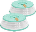 WVM Microwave Splatter Cover Vented for Food with Hook Hole, Splatter Guard & Colander Kitchen Gadget for Food, Meal Prep, Mint Green, M(11"x3.26")-Pack of 2 by WVM