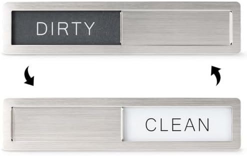 KitchenTour Dishwasher Magnet Clean Dirty Sign, Premium Stainless Steel by KKitchenTour