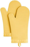 KITCHENAID Ribbed Soft Silicone Oven Mitt 2-Pack Set, 7.5"x13", Orange Sorbet by KitchenAid
