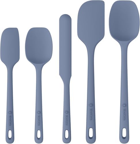ChefAide 5 Pieces Silicone Spatulas Set, Heat Resistant Rubber Spatula by ChefAide