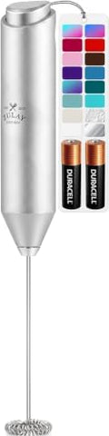 Zulay Kitchen Powerful Milk Frother AA Batteries Included – Ultra Fast Handheld Drink Mixer with Stainless Steel Whisk Stirrer for Coffee, Protein, Matcha & More, Frother Wand Electric Frothmate by ZulayKitchen