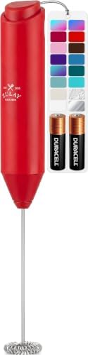 Zulay Kitchen Powerful Milk Frother AA Batteries Included – Ultra Fast Handheld Drink Mixer with Stainless Steel Whisk Stirrer for Coffee, Protein, Matcha & More, Frother Wand Electric Frothmate by ZulayKitchen