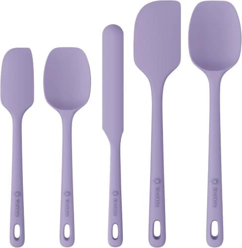 ChefAide 5 Pieces Silicone Spatulas Set, Heat Resistant Rubber Spatula by ChefAide
