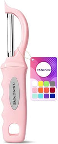 Rainspire Vegetable Peeler Potato Peelers for Kitchen, Sharp Stainless Steel Blades Veggie, Comfortable Handle Fruit Peeler, Carrot Peeler Apple Peeler Dishwasher Safe (1, Pink) by Rainspire