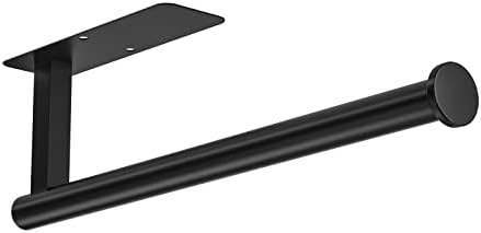 ASTOFLI Paper Towel Holder Under Cabinet No Drilling, Self Adhesive Paper Towel Holder Wall Mount for Kitchen Rack, Under Counter Napin Holder No Drill, 304 Stainless Steel Matte Black by ASTOFLI
