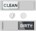 KitchenTour Dishwasher Magnet Clean Dirty Sign, Strong Magnet Clean Dirty Sign for Dishwasher, Farmhouse Wood Design Non-Scratch Dish Washer Indicator Kitchen Decor, Silver by KKitchenTour