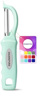 Rainspire Vegetable Peeler Potato Peelers for Kitchen, Sharp Stainless Steel Blades Veggie, Comfortable Handle Fruit Peeler, Carrot Peeler Apple Peeler Dishwasher Safe, Mint Green, 1-Pack by Rainspire