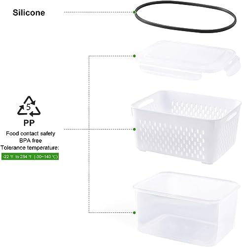 Freshmage Fruit Storage Containers for Fridge with Removable Colander 8 pcs - Image 7