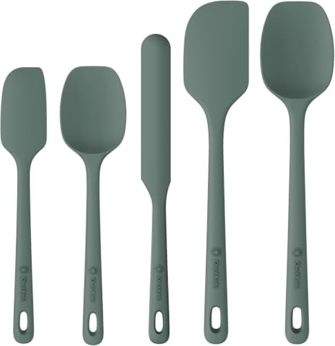 ChefAide 5 Pieces Silicone Spatulas Set, Heat Resistant Rubber Spatula by ChefAide