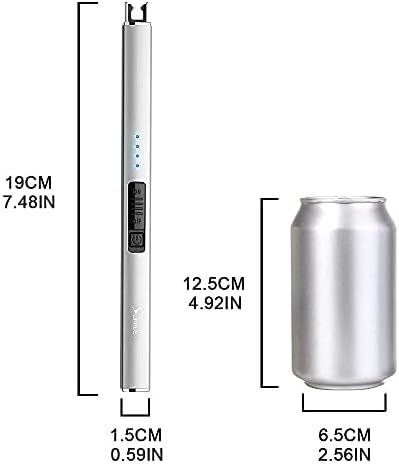 SUPRUS Electric Lighter Arc Windproof Flameless USB Rechargeable Lighter with Safety Lock for Candle BBQ Camping (Silver) - Image 5