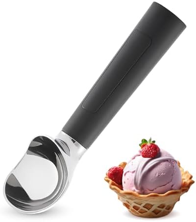 Heated Ice Cream Scoop Rechargeable, Electric Warming Ice Cream Scooper with LED Display, Heats to 158°F for Hard Ice Cream, Easy for Seniors & Kids, IP67 Waterproof (Black, 2 oz) by FrostJoy