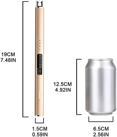 SUPRUS Electric Lighter Arc Windproof Flameless USB Rechargeable Lighter with Safety Lock for Candle BBQ Camping (Champagne Gold) - Image 5