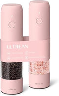 Ultrean Electric Salt and Pepper Grinder Set, Rechargeable,Pink by Ultrean