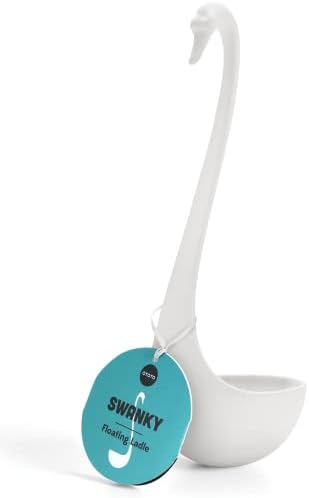 OTOTO Swanky Swan Soup Ladle- Silicone Soup Spoon, BPA-Free, Heat Resistant Soup Ladles For Serving & Cooking - Cute Kitchen Accessories, Unique Kitchen Gifts, Fun Cooking Gadgets (White) by OTOTO