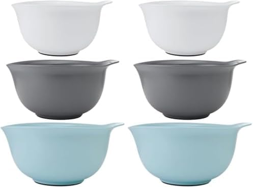 KitchenAid Universal Nesting Plastic Mixing Bowls, 2.5 quart, 3.5 quart, 4.5_quart, Mulitcolored, Set of 3 (Pack of 2) by Unknown