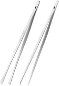 ChefBee 2PCS 12" Stainless Steel Kitchen Tongs Tweezers with Serrated Tips by ChefBee