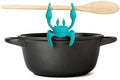 OTOTO Aqua the Crab Silicone Utensil Rest - Silicone Spoon Rest for Stove Top - BPA-Free, Heat-Resistant Kitchen and Grill Utensil Holder - Non-Slip Spoon Holder Stove Organizer and Steam Releaser by OTOTO