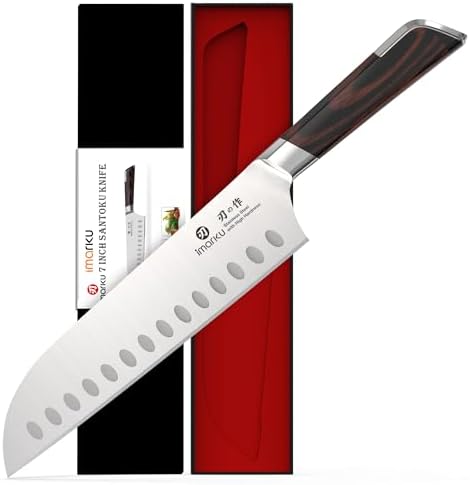imarku Japanese Santoku Knife 7 Inch, Multi-Layer Forged, Powder Steel Core by imarku