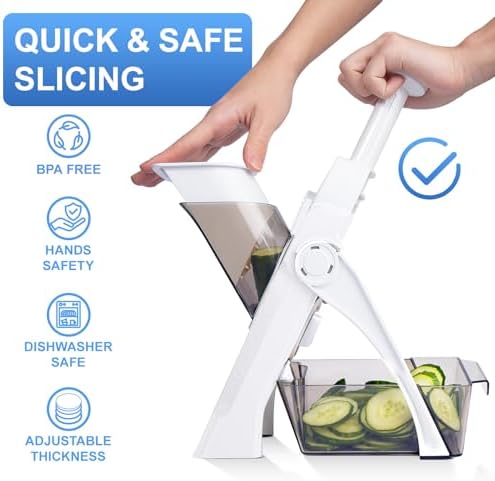 SupMaKin Safe Mandoline Slicer for Kitchen,Adjustable Potato Slicer 1-8 mm - Image 4
