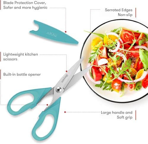 Small Kitchen Scissors 8-inch, iBayam 2 Pack Kitchen Shears All Purpose - Image 5