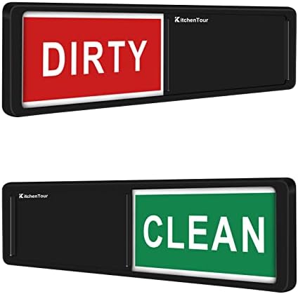 KitchenTour Clean Dirty Dishwasher Magnet - Upgrade Super Strong Magnet Version - Easy to Read Non-Scratch Magnetic Indicator Sign with Clear, Bold & Colored Text - Black by KKitchenTour