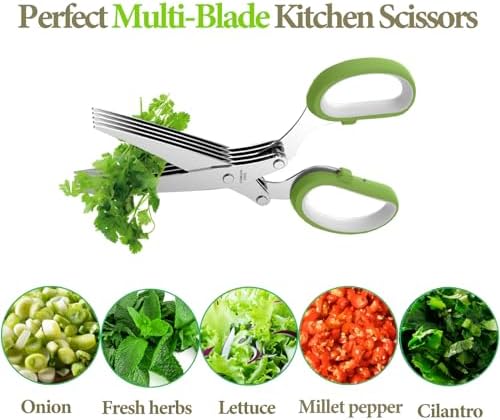 2026 Upgraded Herb Scissors, 5-Blade Kitchen Herb Shears - Image 3