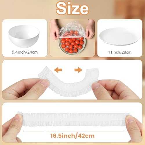 Homelove 200pcs Bowl Covers Bread Proofing - Plastic Wrap for Food Sourdough Bread Baking Rising Elastic Reusable Plate Covers Outdoor Food Fresh Keeping Bags Shower Cap Hair Deep Conditioning - Image 5