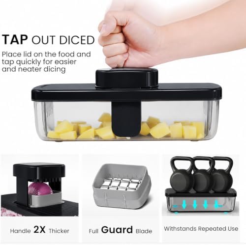 KEOUKE 8-in-1 Vegetable Chopper Mandoline Slicer with Container Hand Guard - Image 2