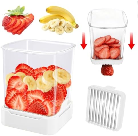 Strawberry Slicer Cup, Fruit Cutter – Quick-Slice, Meal Prep, White by GENGCANG