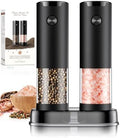 Electric Salt and Pepper Grinder Set Automatic Battery Pepper Mill Shakers Adjustable Coarseness Upgraded Larger Capacity with Led Home and Kitchen Appliances White Elephant Gifts for Women Men by ioion