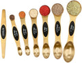 Magnetic Measuring Spoons Set Stainless Steel with Leveler, Stackable Metal Tablespoon Measure Spoon for Baking, Measuring Cups and Spoon Set Kitchen Gadgets Apartment Essentials Fits by BIDFUL