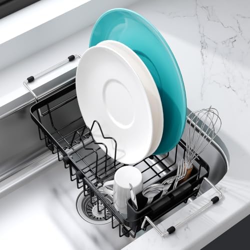 JASIWAY Black Mini Over the Sink Dish Drying Rack for Compact Apartment, RV by JASIWAY