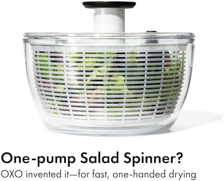 OXO Good Grips 6.22 Qt Salad Spinner, Vegetable Washer with Bowl & Strainer - Image 2