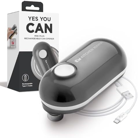 Kitchen Mama Mini Plus Rechargeable Electric Can Opener, Metal Gray by KitchenMama