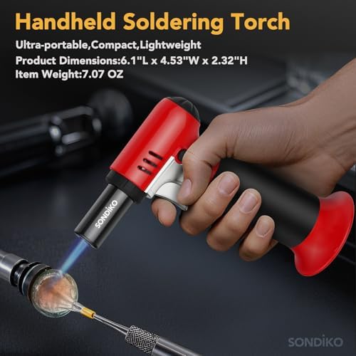 Sondiko Butane Torch, Refillable Soldering Torch with Visible Fuel Window - Image 5