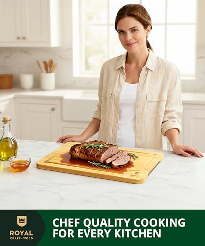ROYAL CRAFT WOOD Bamboo Cutting Board 18 x 12 inches - Image 6